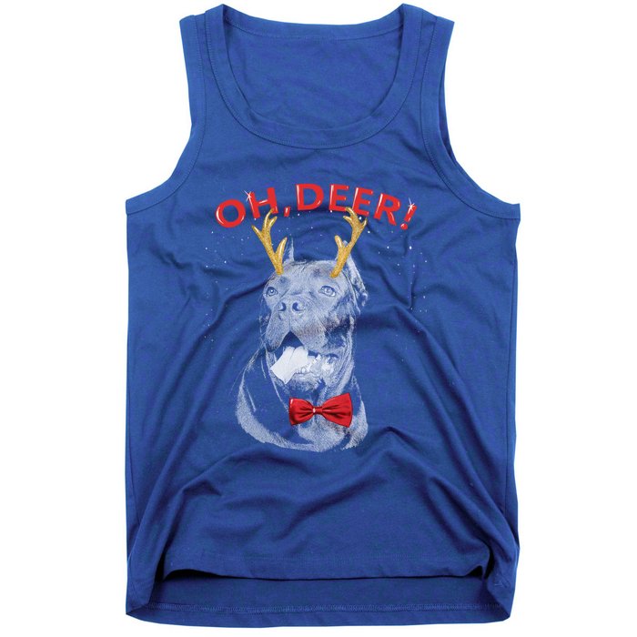 Oh Deer Cane Corso Xmas Red Bowtie Gift Tank Top