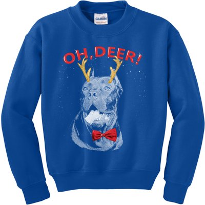 Oh Deer Cane Corso Xmas Red Bowtie Gift Kids Sweatshirt