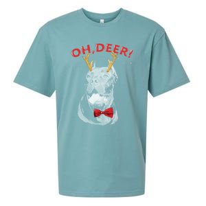 Oh Deer Cane Corso Xmas Red Bowtie Gift Sueded Cloud Jersey T-Shirt