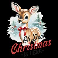 Oh Deer Christmas Is Here 7-Panel Snapback Hat