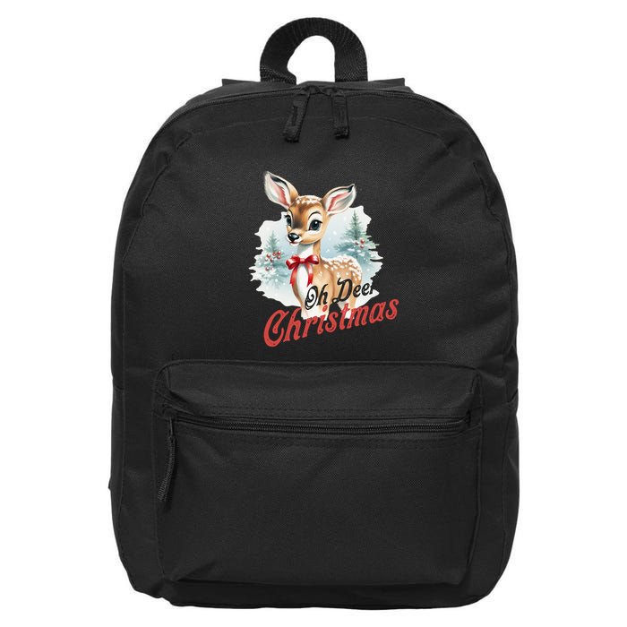 Oh Deer Christmas Is Here 16 in Basic Backpack