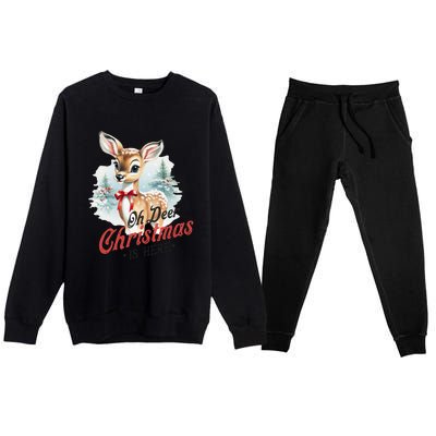 Oh Deer Christmas Is Here Premium Crewneck Sweatsuit Set