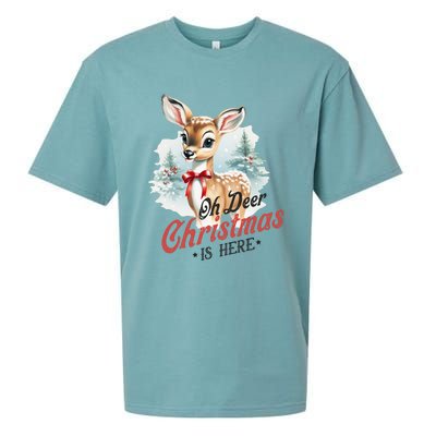 Oh Deer Christmas Is Here Sueded Cloud Jersey T-Shirt