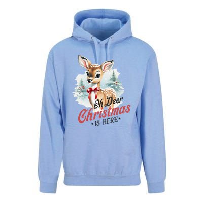 Oh Deer Christmas Is Here Unisex Surf Hoodie