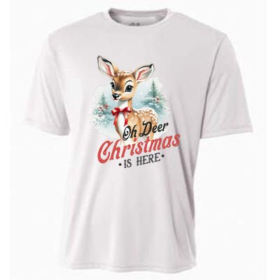 Oh Deer Christmas Is Here Cooling Performance Crew T-Shirt