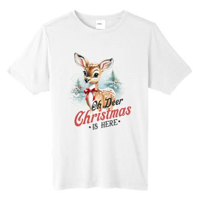 Oh Deer Christmas Is Here Tall Fusion ChromaSoft Performance T-Shirt