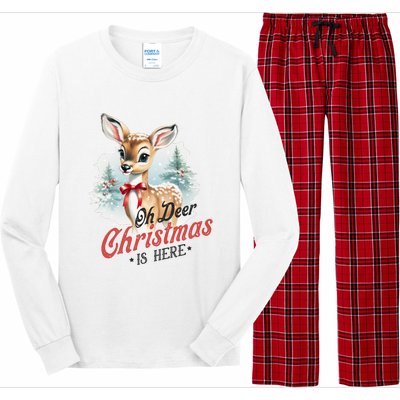 Oh Deer Christmas Is Here Long Sleeve Pajama Set