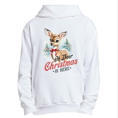 Oh Deer Christmas Is Here Urban Pullover Hoodie