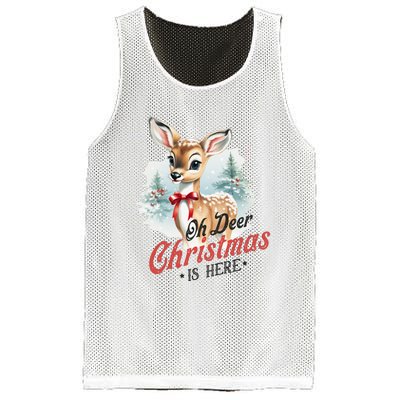 Oh Deer Christmas Is Here Mesh Reversible Basketball Jersey Tank