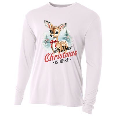 Oh Deer Christmas Is Here Cooling Performance Long Sleeve Crew