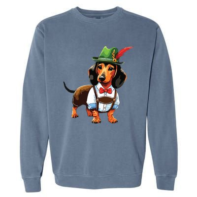 Oktoberfest Dachshund Cute Sausage Dog German Garment-Dyed Sweatshirt