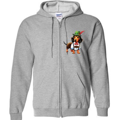 Oktoberfest Dachshund Cute Sausage Dog German Full Zip Hoodie