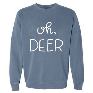 Oh Deer Christmas Cute Christmas Garment-Dyed Sweatshirt