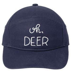 Oh Deer Christmas Cute Christmas 7-Panel Snapback Hat