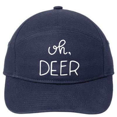 Oh Deer Christmas Cute Christmas 7-Panel Snapback Hat