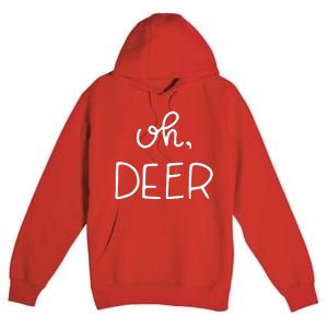 Oh Deer Christmas Cute Christmas Premium Pullover Hoodie