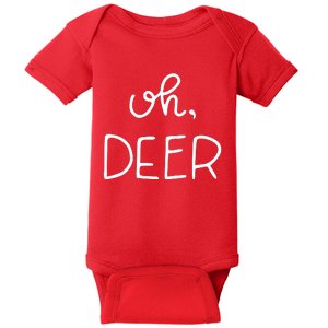 Oh Deer Christmas Cute Christmas Baby Bodysuit