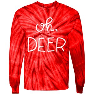 Oh Deer Christmas Cute Christmas Tie-Dye Long Sleeve Shirt