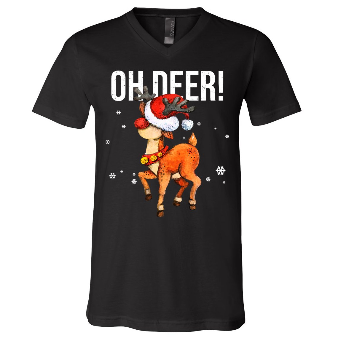Oh Deer Christmas Holiday Vintage Gift V-Neck T-Shirt