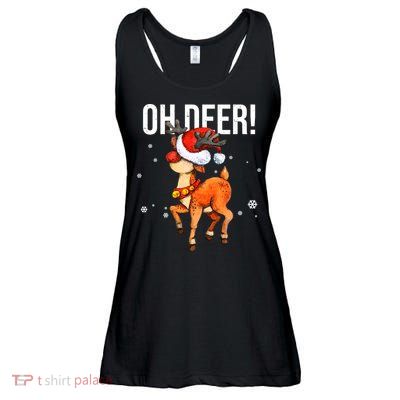 Oh Deer Christmas Holiday Vintage Gift Ladies Essential Flowy Tank