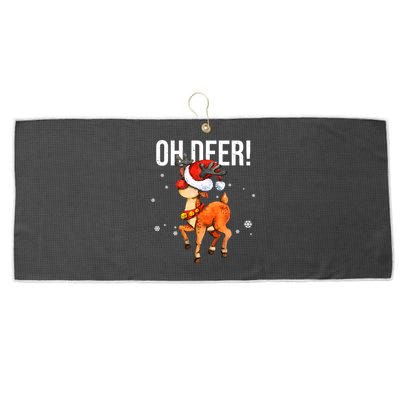 Oh Deer Christmas Holiday Vintage Gift Large Microfiber Waffle Golf Towel