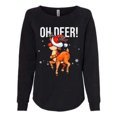 Oh Deer Christmas Holiday Vintage Gift Womens California Wash Sweatshirt