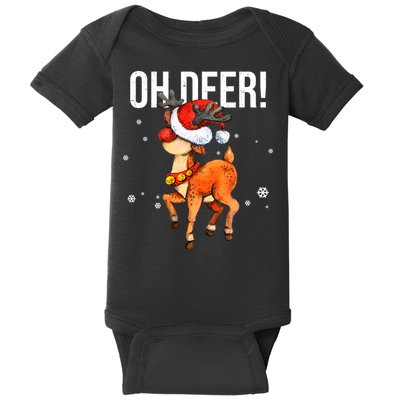 Oh Deer Christmas Holiday Vintage Gift Baby Bodysuit