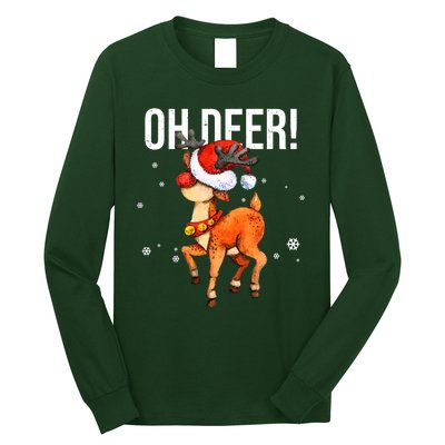 Oh Deer Christmas Holiday Vintage Gift Long Sleeve Shirt