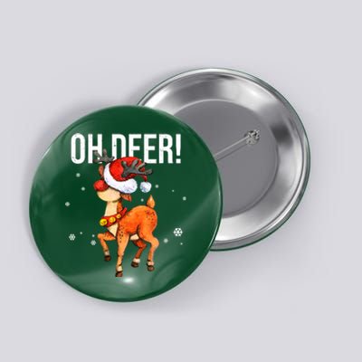 Oh Deer Christmas Holiday Vintage Gift Button