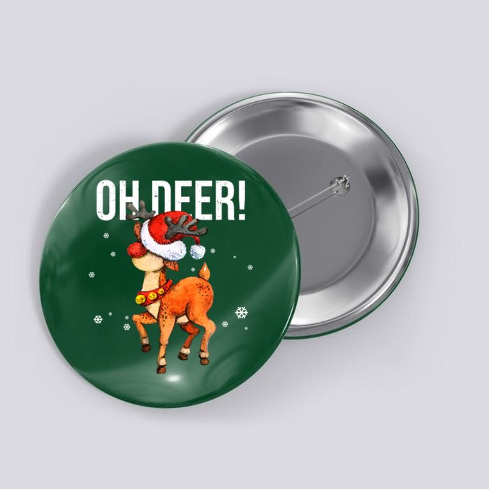 Oh Deer Christmas Holiday Vintage Gift Button