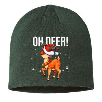 Oh Deer Christmas Holiday Vintage Gift Sustainable Beanie