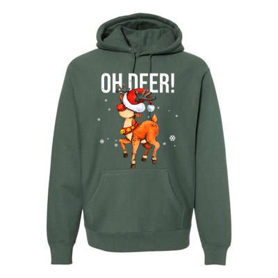 Oh Deer Christmas Holiday Vintage Gift Premium Hoodie