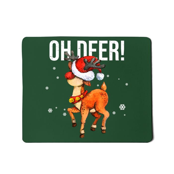 Oh Deer Christmas Holiday Vintage Gift Mousepad