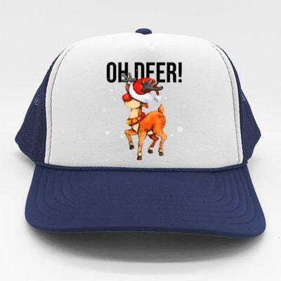 Oh Deer Christmas Holiday Vintage Gift Trucker Hat