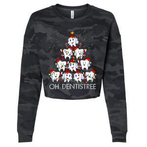 Oh Dentistree Cute Tooth Christmas Tree Merry Christmas Great Gift Cropped Pullover Crew