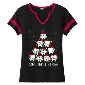 Oh Dentistree Cute Tooth Christmas Tree Merry Christmas Great Gift Ladies Halftime Notch Neck Tee