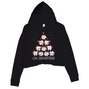 Oh Dentistree Cute Tooth Christmas Tree Merry Christmas Great Gift Crop Fleece Hoodie