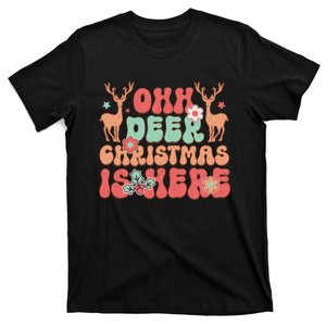 Oh Deer Christmas Is Here Festive Graphic T-Shirt