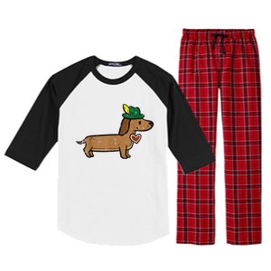 Oktoberfest Dachshund Cute Sausage Dog German Raglan Sleeve Pajama Set