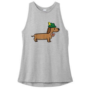 Oktoberfest Dachshund Cute Sausage Dog German Ladies PosiCharge Tri-Blend Wicking Tank