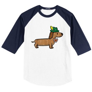 Oktoberfest Dachshund Cute Sausage Dog German Baseball Sleeve Shirt