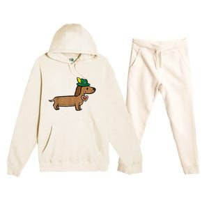 Oktoberfest Dachshund Cute Sausage Dog German Premium Hooded Sweatsuit Set