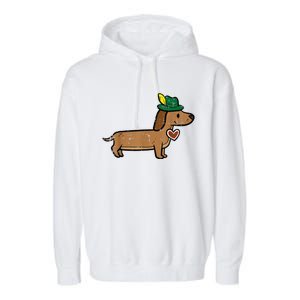 Oktoberfest Dachshund Cute Sausage Dog German Garment-Dyed Fleece Hoodie