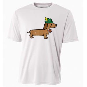 Oktoberfest Dachshund Cute Sausage Dog German Cooling Performance Crew T-Shirt