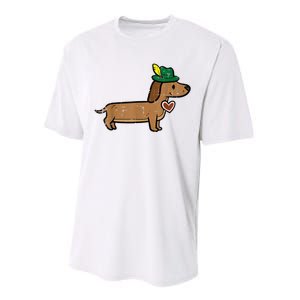 Oktoberfest Dachshund Cute Sausage Dog German Performance Sprint T-Shirt