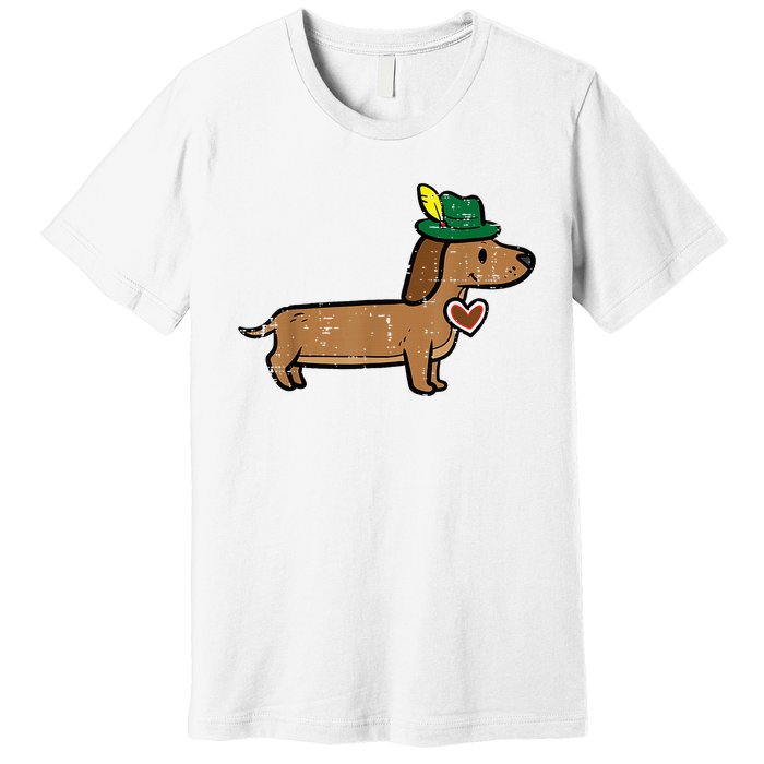 Oktoberfest Dachshund Cute Sausage Dog German Premium T-Shirt