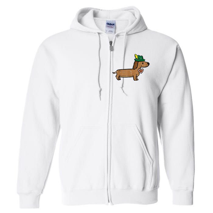 Oktoberfest Dachshund Cute Sausage Dog German Full Zip Hoodie