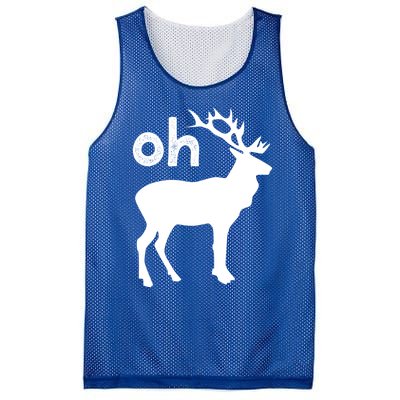 Oh Deer Christmas Gift Funny Reindeer Pun Ugly Gift Mesh Reversible Basketball Jersey Tank