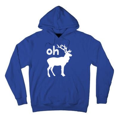 Oh Deer Christmas Gift Funny Reindeer Pun Ugly Gift Tall Hoodie