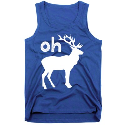 Oh Deer Christmas Gift Funny Reindeer Pun Ugly Gift Tank Top